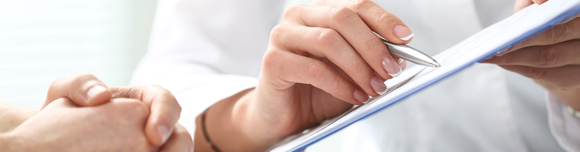 A person talking someone through the contents of a document