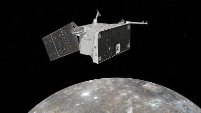 BepiColombo MPO at Mercury, Spacecraft ESA, Mercury NASA, Author provided