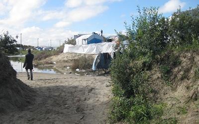 Photo of part of the refugee camp known as 'the Jungle'