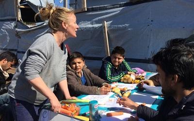 Crisis Classroom teacher with a team of young male students