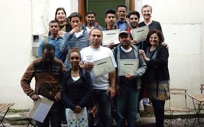 Photo of a group of students learning in Lesvos