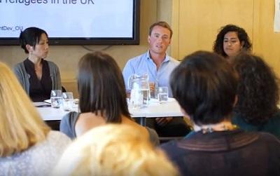Photo of Patrick Page speaking at an OU event in June 2018