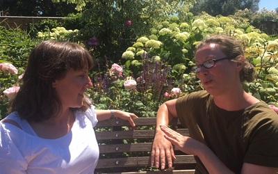 Photo of Dr Agnes Czajka in discussion