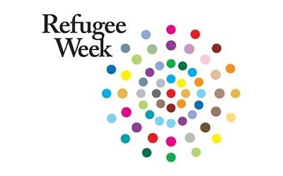Refugee Week Logo - brightly coloured dots in a circle