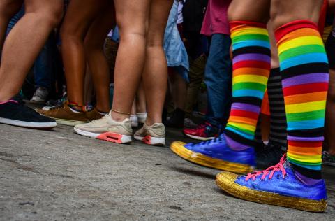 Light rainbow coloured socks