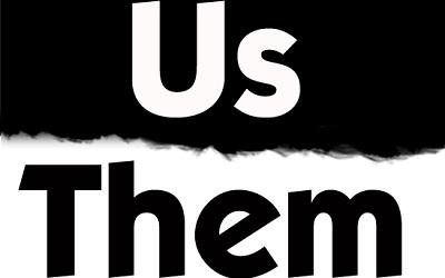 Logo saying 'us' and 'them'