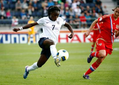 Eniola Aluko is a key player in the England national team. EPA/Stefan Jerrevang 