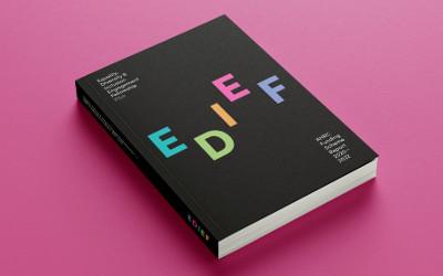 Black book cover with the letters EDIEF on it