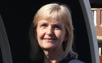 Joan Simons, with blonde hair
