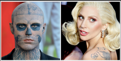 Lady Gaga has apologised for a tweet about ‘Zombie Boy’ Rick Genest’s death. shutterstock 