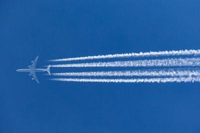 Some conspiracy theorists believe contrails are chemicals being sprayed for nefarious purposes. Shutterstock 