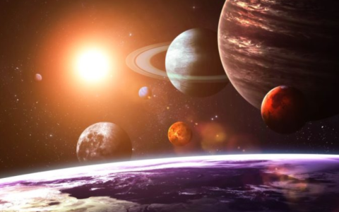 Planets in space.