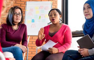 Multiethnic women in a meeting 