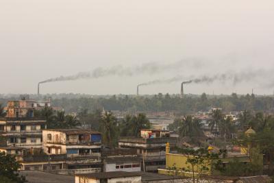 Smoke from brick factories in Bangladesh