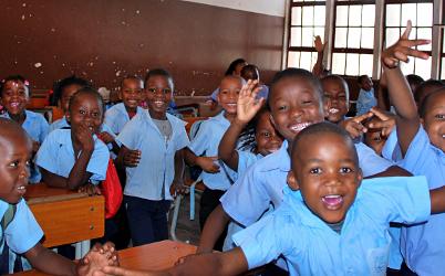 African school children in a classroom