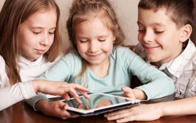 Children using a tablet