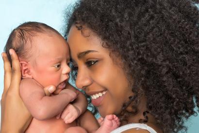 Black mother and baby
