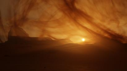 Mars sunrise during duststorm