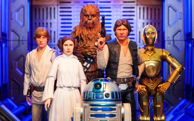 A group of figurines from Star Wars