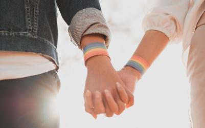 LBG couple holding hands