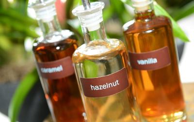Glass bottles with flavourings