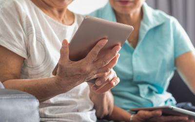People using a smartphone