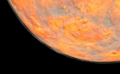 Planet Venus with visible clouds or gas shown from Space