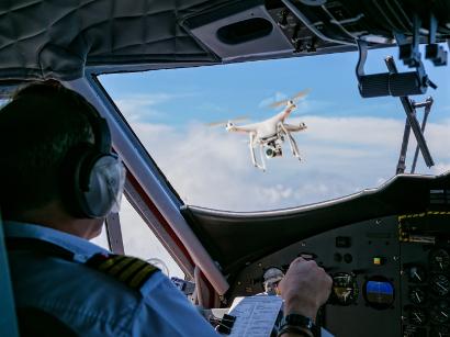 Plane and drone