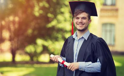 Student holding a diploma