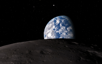 View of Earth from the surface of the Moon