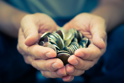 Coins in hand