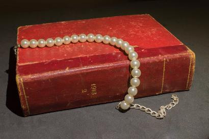 Shutterstock-794452051 Vintage red book with pearl bracelet