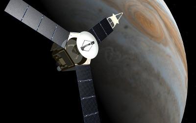 A space probe orbiting Jupiter