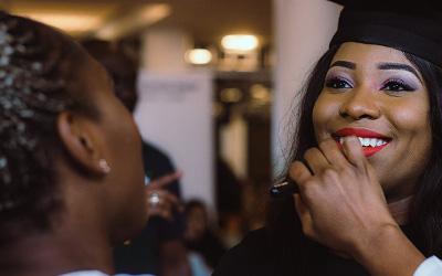 Student in graduation robe