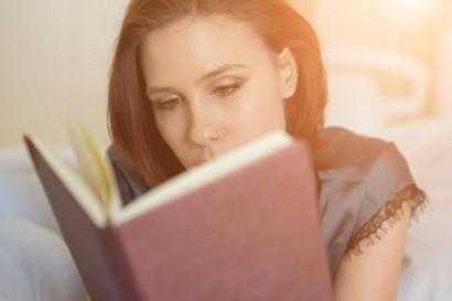 Woman reading a book