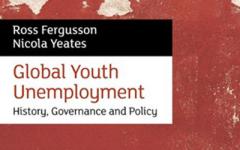 Red and white background with the wording Global Youth Unemployment